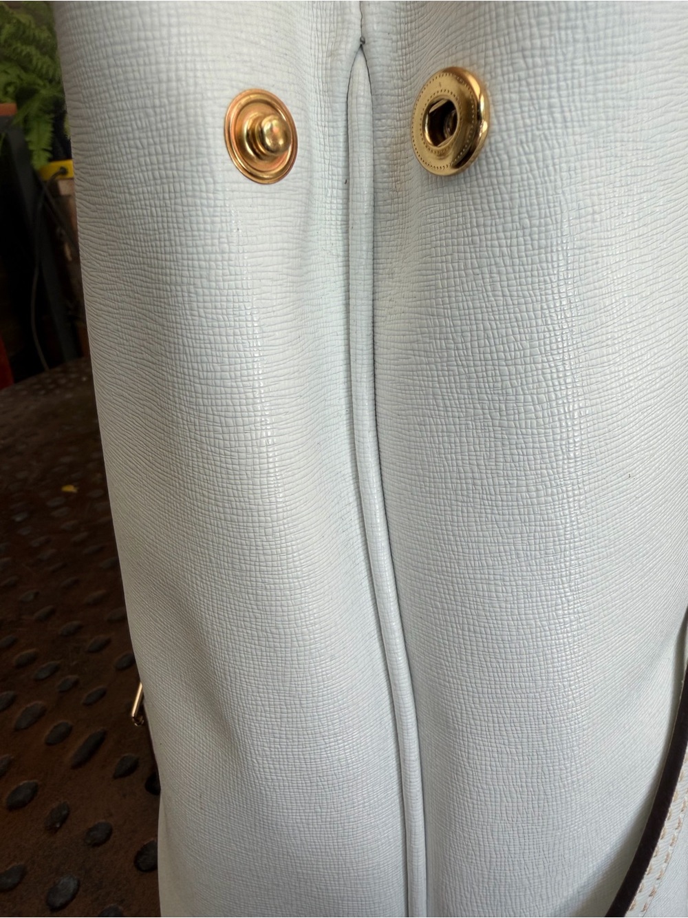 Dooney & Bourke White Saffiano Satchel with Gold Hardware - Picture 3 of 8